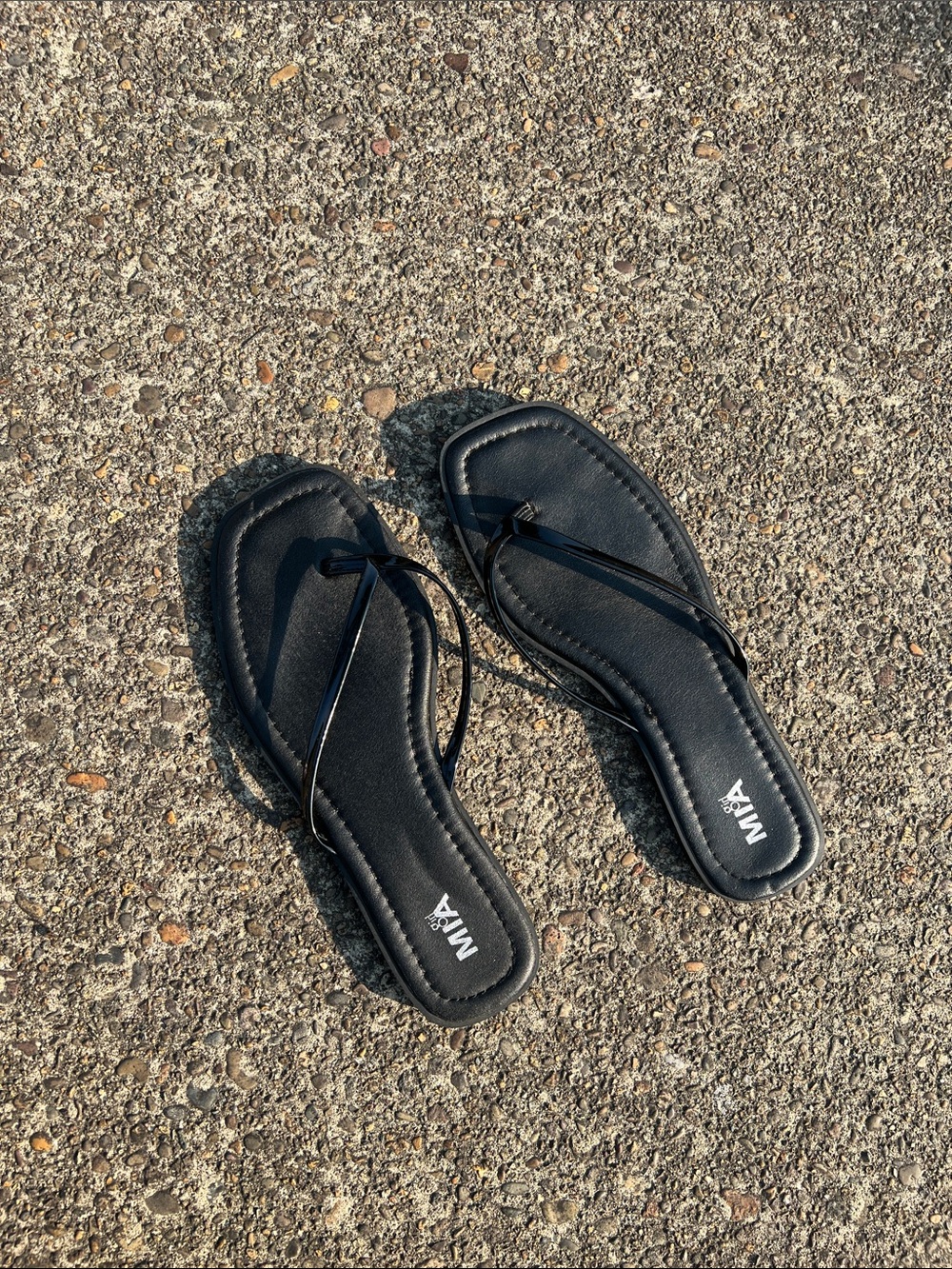MIA Black Slim-Strap Square-Toe Sandals